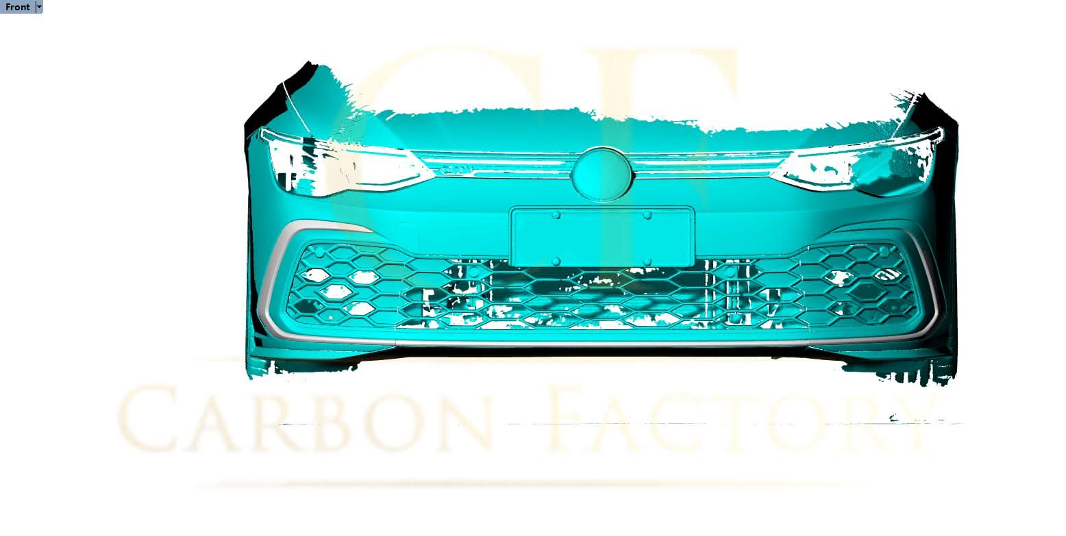 Pre-Preg Carbon Fibre Front Bumper Trims for VW Golf MK8 GTI 21-Present - Carbon Factory