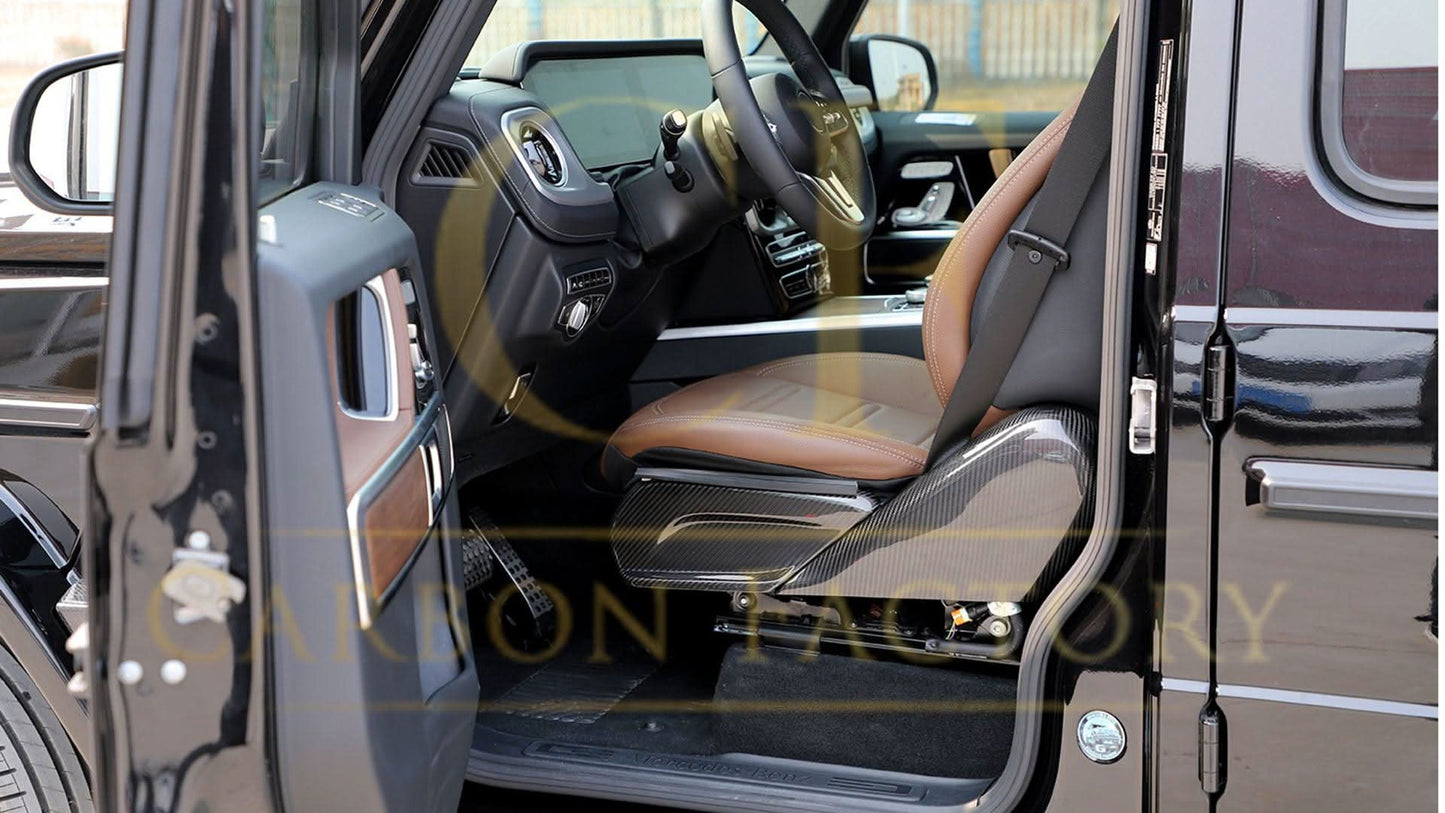 Pre-Preg Carbon Fibre Seat Trim Covers for Mercedes W464 G Class G Wagon 19-Present - Carbon Factory