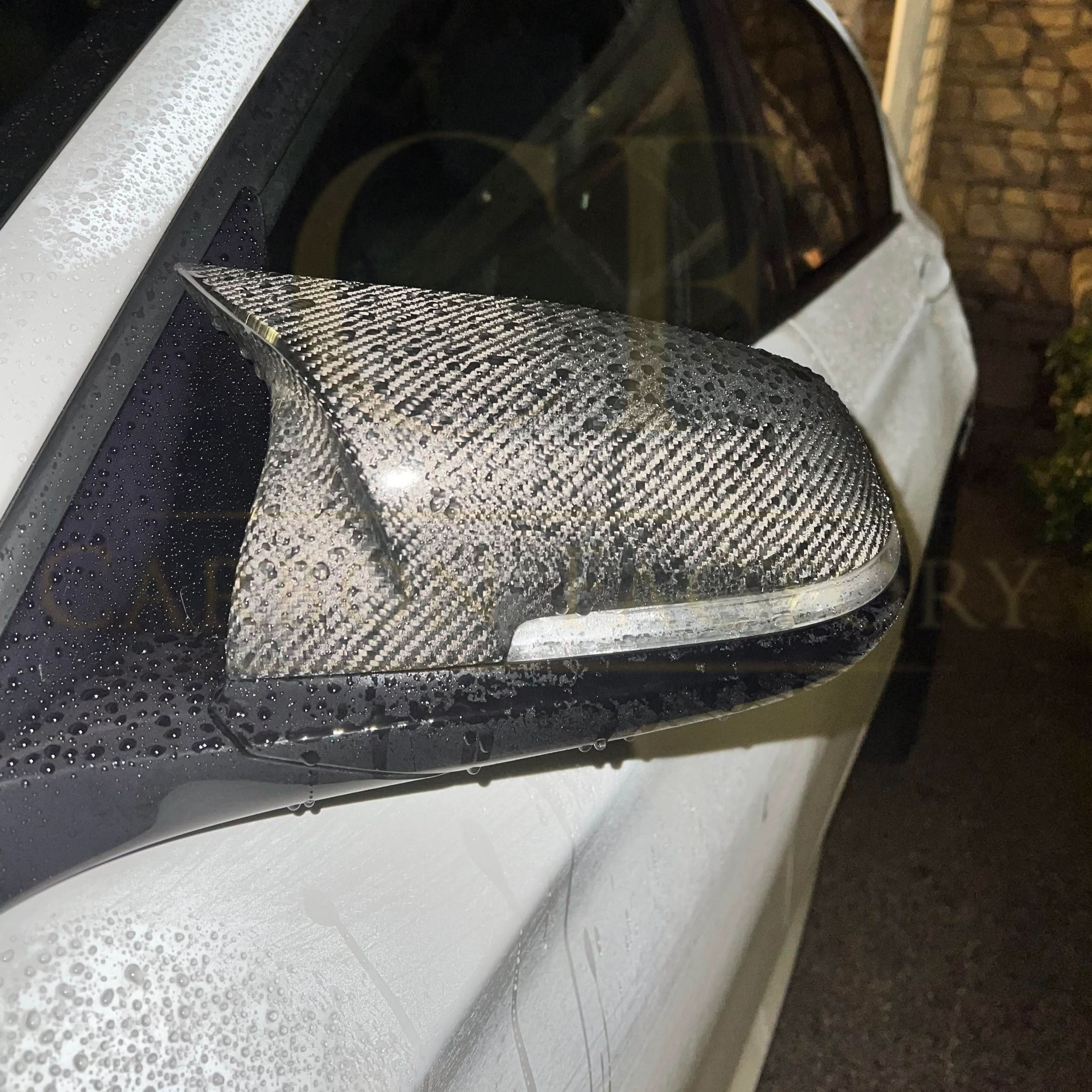 V Style Carbon Fibre Replacement Mirror Covers for BMW F32 F33 F36 4 Series 13-21 - Carbon Factory
