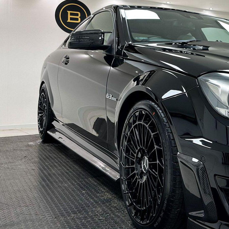Carbon Fibre Side Skirts for Mercedes Benz W204 C63 Facelift 12-14 - Carbon Factory