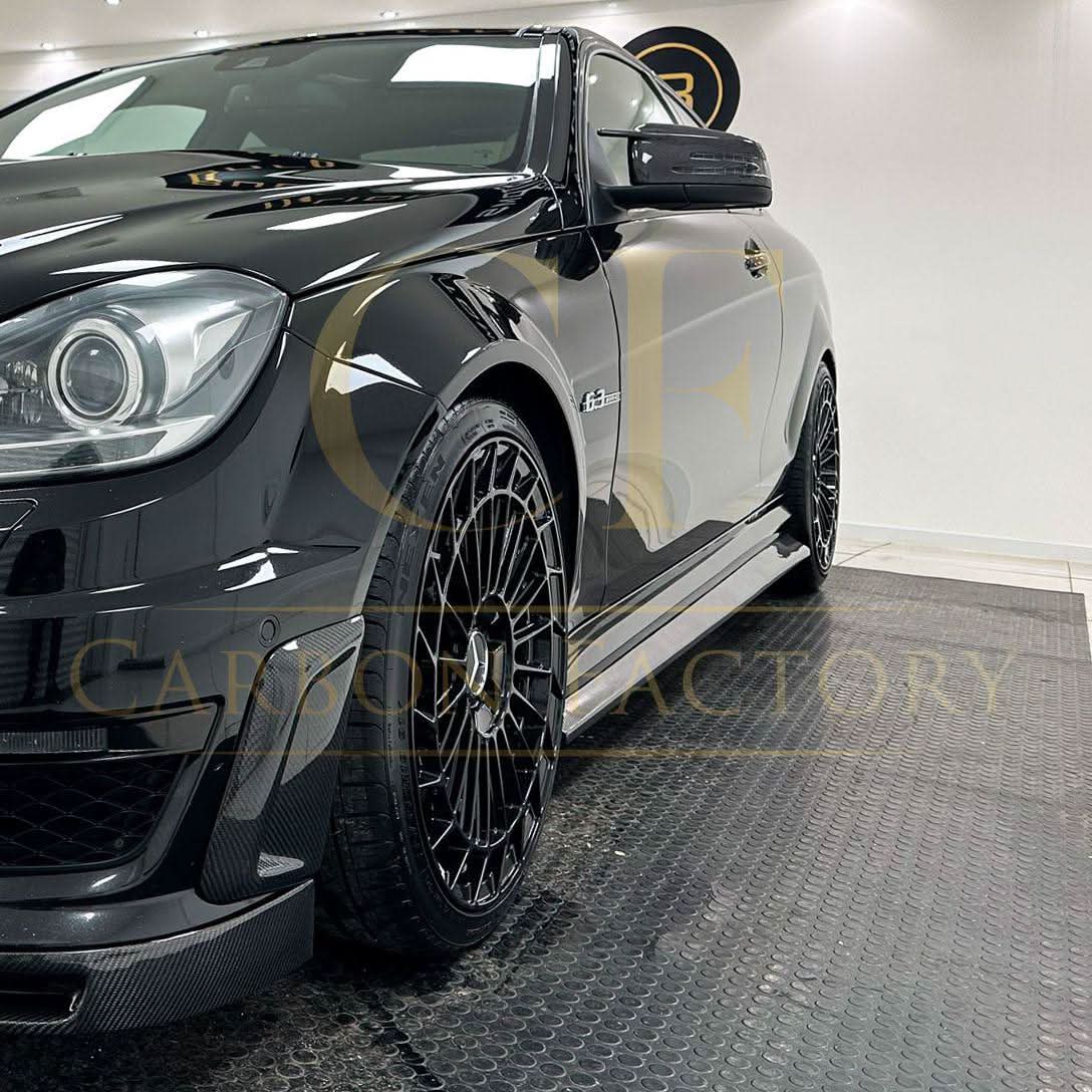 Carbon Fibre Side Skirts for Mercedes Benz W204 C63 Facelift 12-14 - Carbon Factory