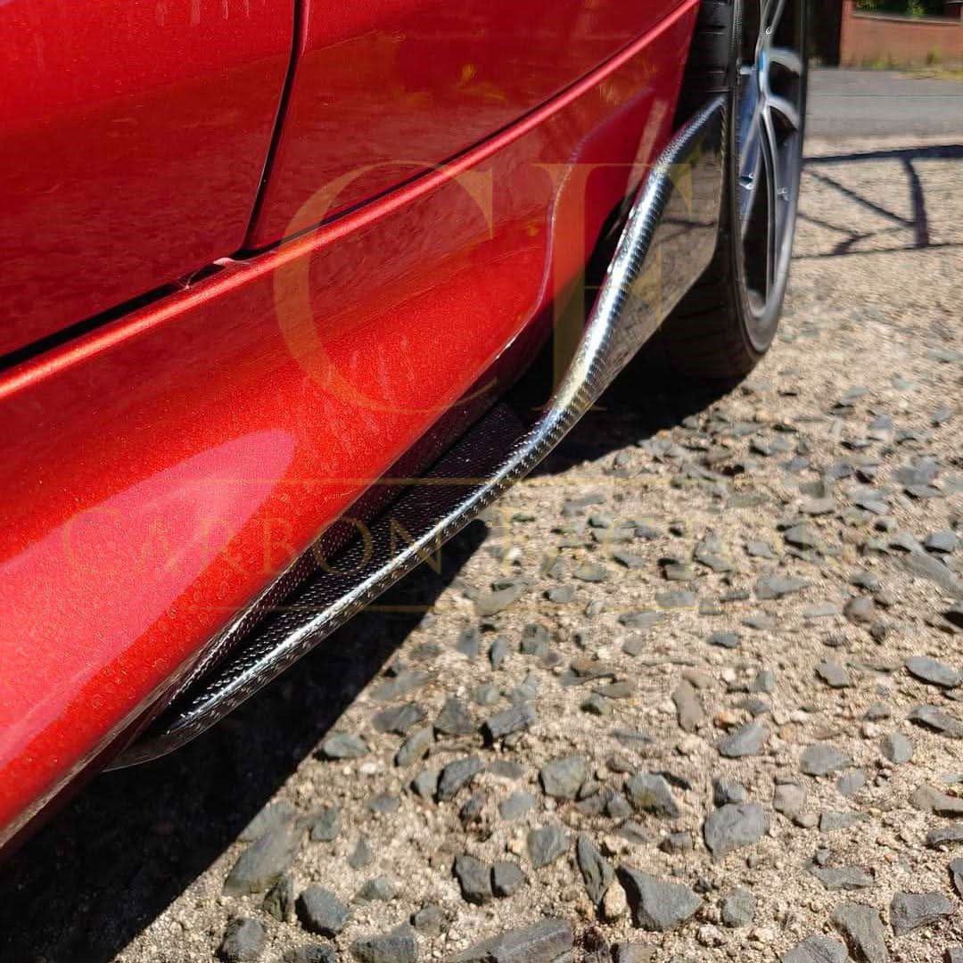 Carbon fibre side skirt for BMW F22 2 Series and F87 M2, MP Style, designed for sporty exterior enhancement.