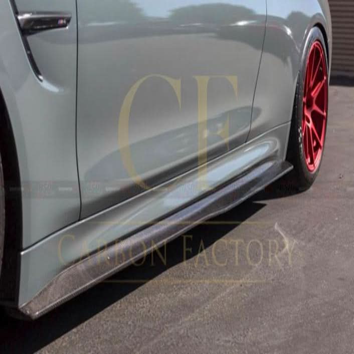 PSM Style Carbon Fibre Side Skirts Extension for BMW F80 M3 14-20 - Carbon Factory