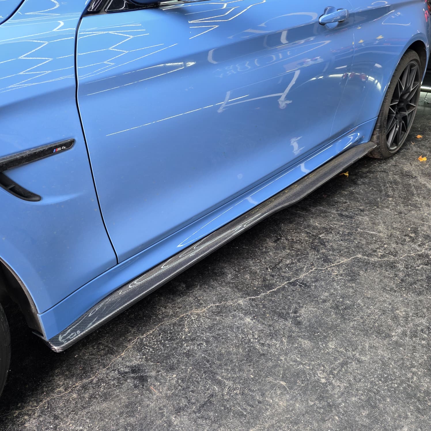 PSM Style Carbon Fibre Side Skirts Extension for BMW F82 F83 M4 14-20 - Carbon Factory