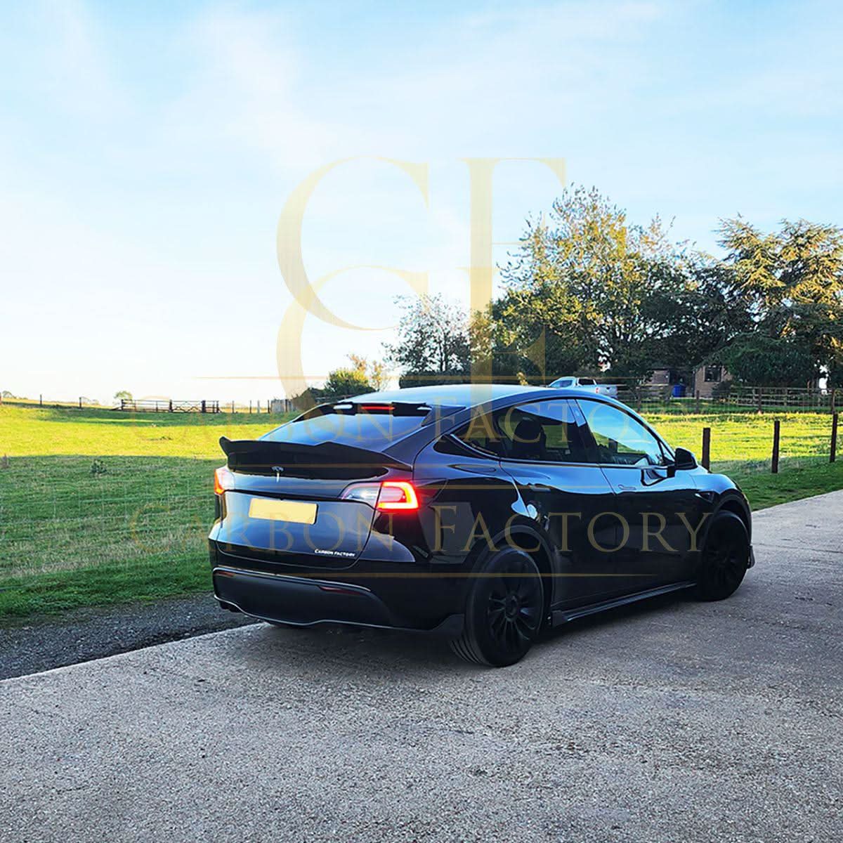 V Style Carbon Fibre Side Skirts for Tesla Model Y 19-23 - Carbon Factory