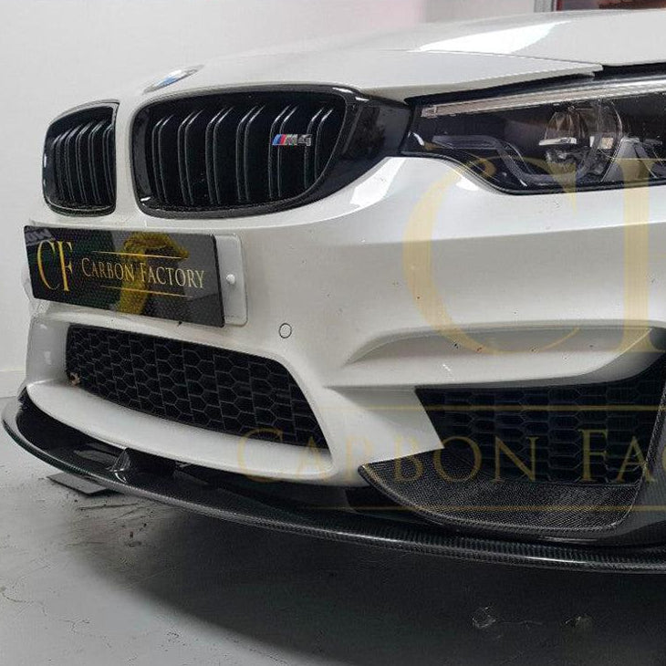MP Style Carbon Fibre Front Splitter 3 Pieces Design for BMW F80 M3 F82 F83 M4 14-20 - Carbon Factory