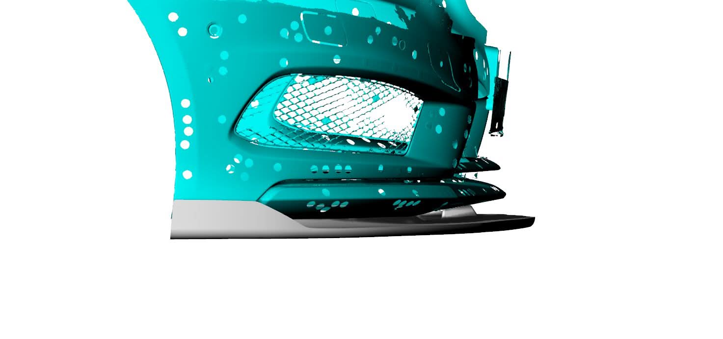 AMG-style carbon fiber front splitter for Mercedes-Benz W176 A-Class and A45, 2013-2015, showcasing sleek aerodynamic design.