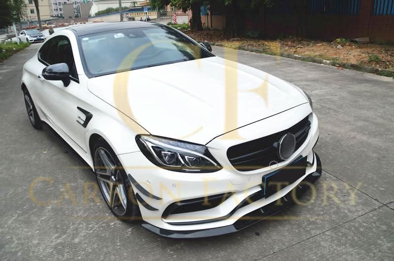 CS Style Carbon Fibre Front Splitter for Mercedes W205 C63 C63s 4 Door 15-21 - Carbon Factory