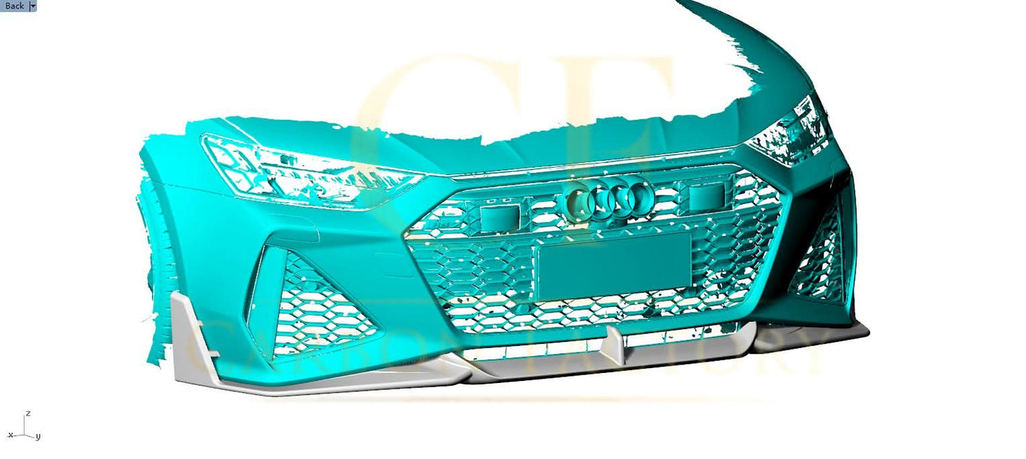 ED Style Pre-Preg Carbon Fibre Front Splitter for Audi 4K RS7 20-22 - Carbon Factory