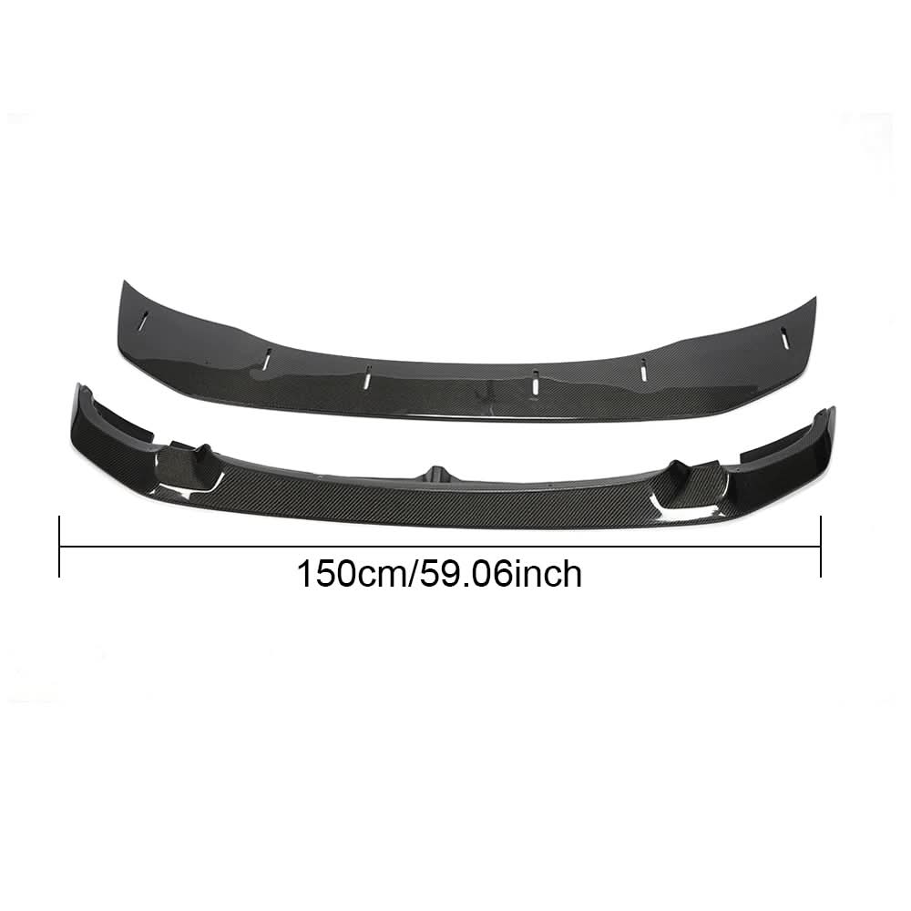 GTS style carbon fiber front splitter for BMW F80 M3, F82, F83 M4 models, showcasing sleek aerodynamic design.