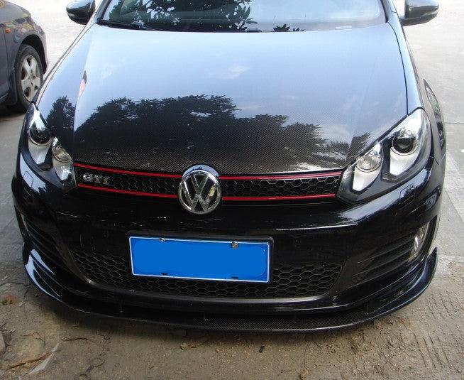 H2 Style Carbon Fibre Front Splitter for VW Golf MK6 GTI 08-13 - Carbon Factory