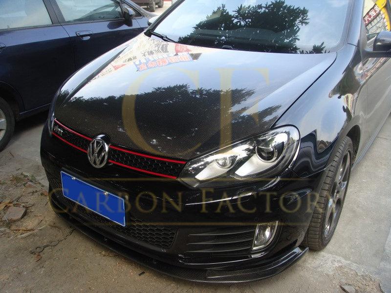 H2 Style Carbon Fibre Front Splitter for VW Golf MK6 GTI 08-13 - Carbon Factory