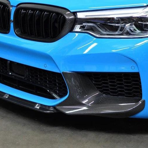 MP Style Carbon Fibre Front Splitter Covers for BMW F90 M5 Pre-LCI 17-20 - Carbon Factory