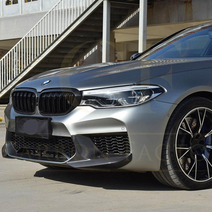 MP Style Carbon Fibre Front Splitter Covers for BMW F90 M5 Pre-LCI 17-20 - Carbon Factory