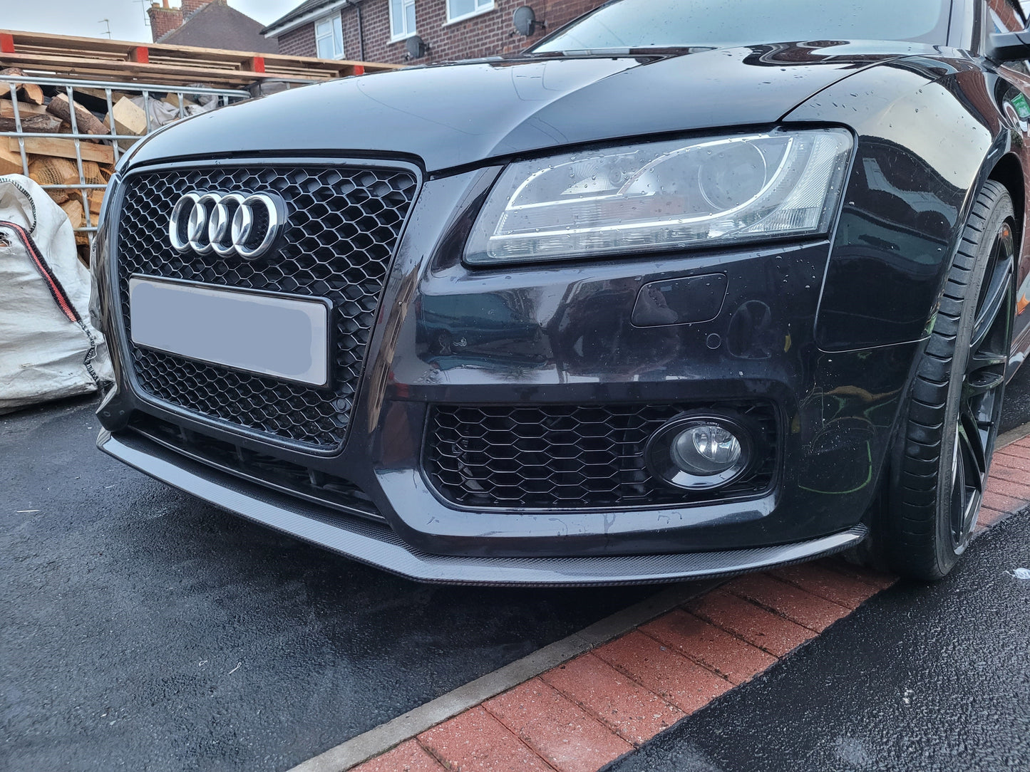 P Style Carbon Fibre Front Splitter for Audi B8 A5 S-Line & S5 07-10 - Carbon Factory