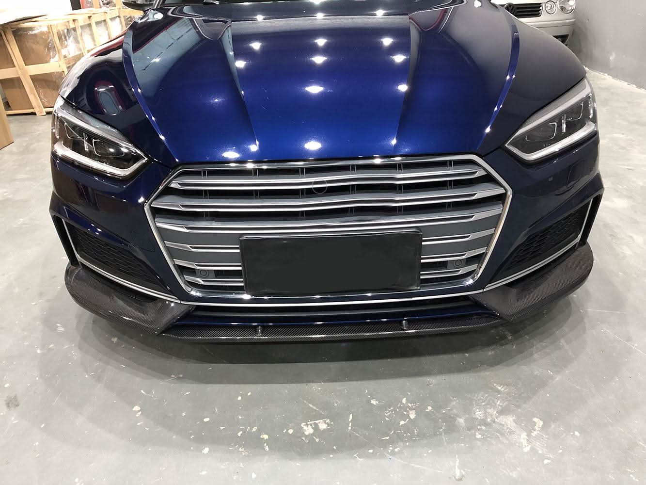 RS Style Carbon Fibre Front Splitter for Audi B9 A5 S Line & S5 17-19 - Carbon Factory