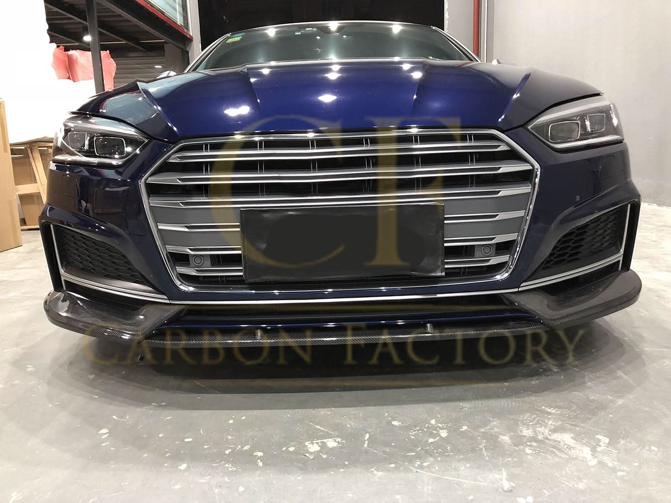 RS Style Carbon Fibre Front Splitter for Audi B9 A5 S Line & S5 17-19 - Carbon Factory