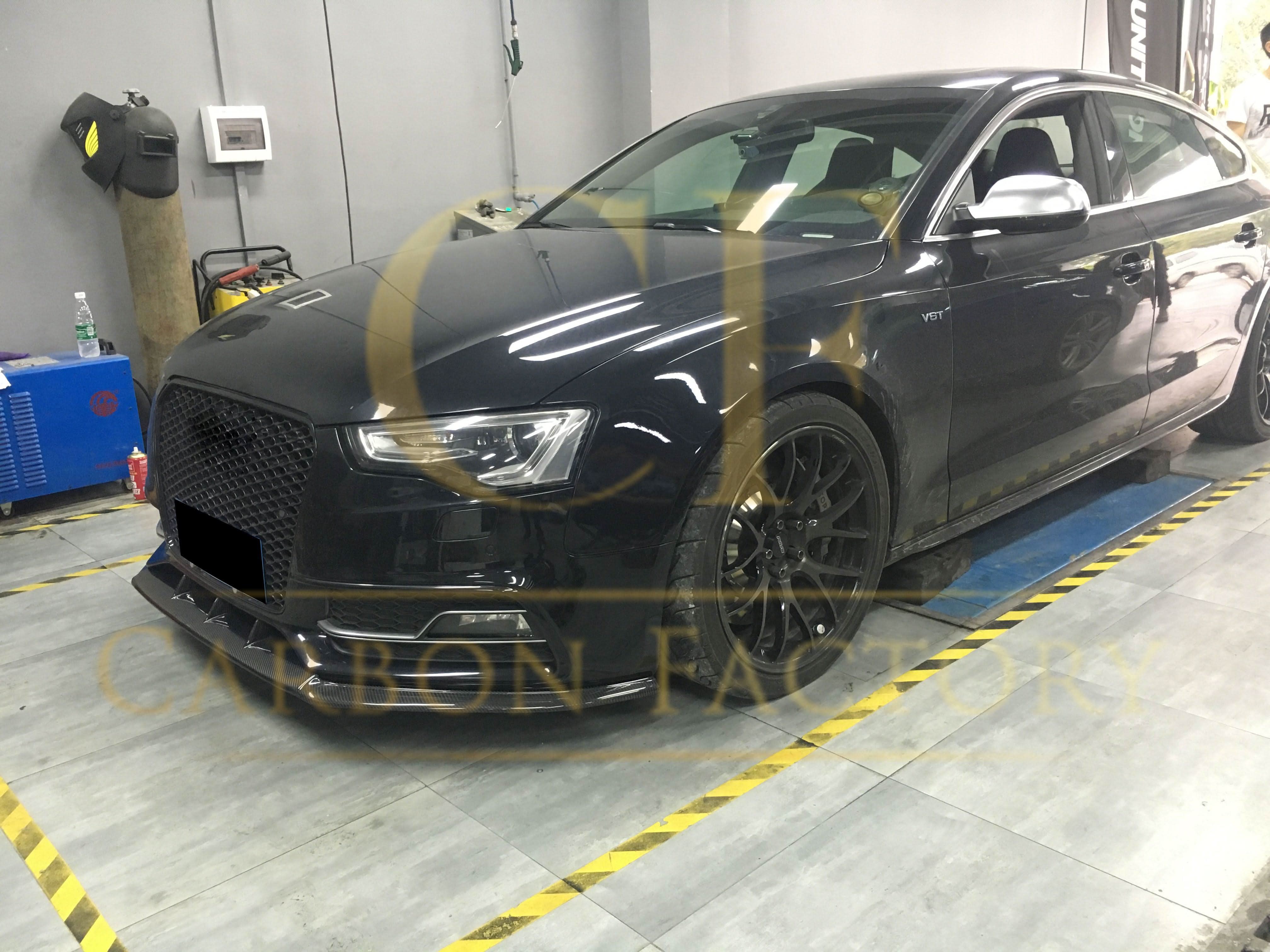 V Style Carbon Fibre Front Splitter for Audi B8.5 S5 A5 S Line 11-16 - Carbon Factory