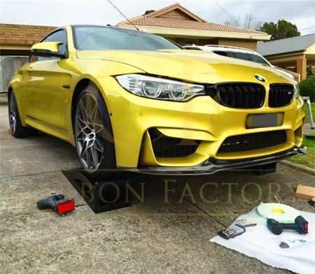 V Style Carbon Fibre Front Splitter for BMW F80 M3 F82 F83 M4 14-20 - Carbon Factory