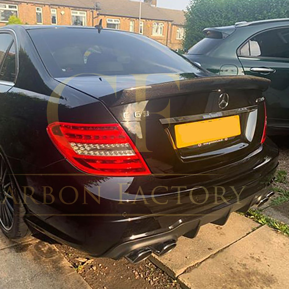 V Style Carbon Fibre Boot Spoiler for Mercedes Benz W204 C Class 07-14 - Carbon Factory