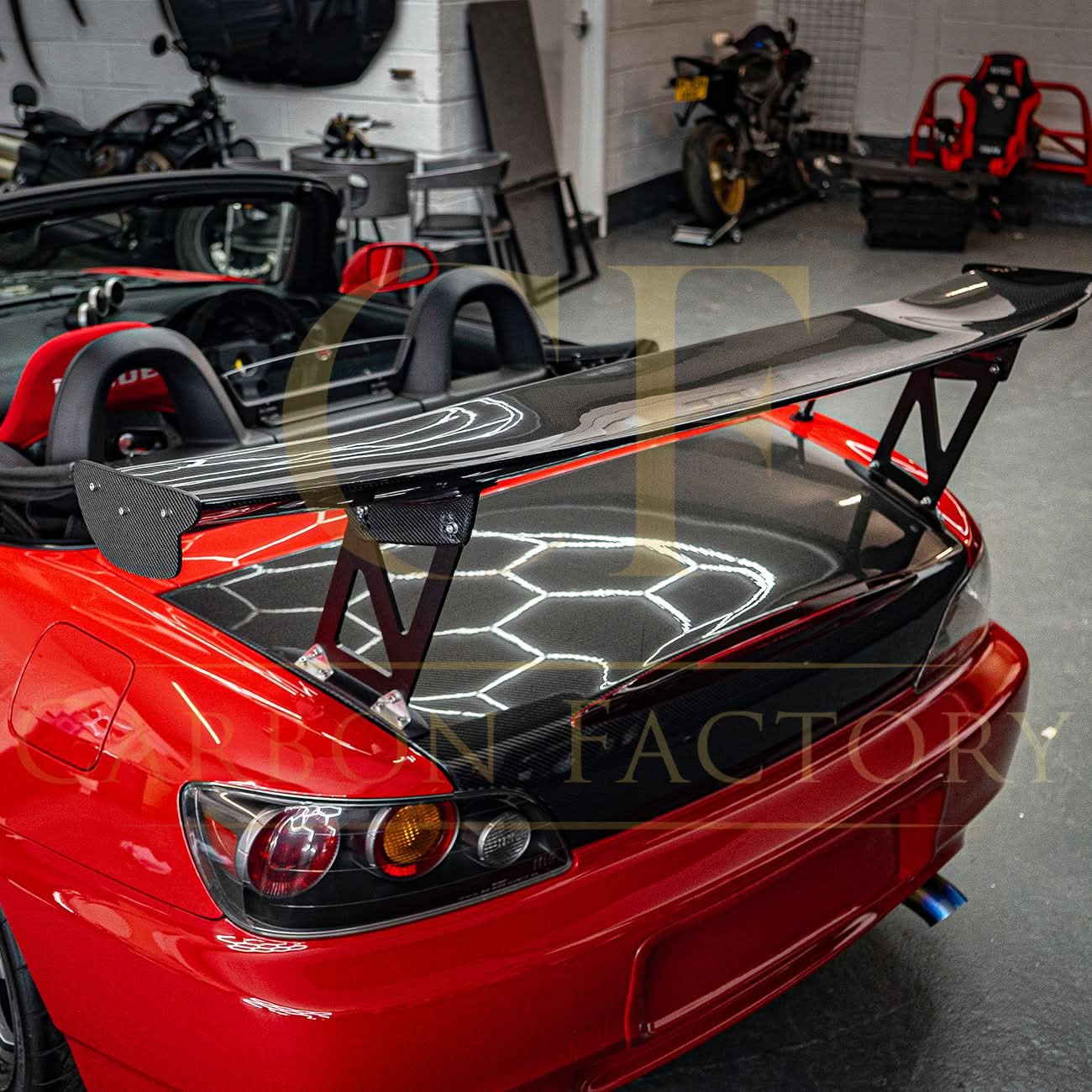 J's Racing Style Carbon Fibre GT Wing Spoiler for Honda S2000 99-09 - Carbon Factory