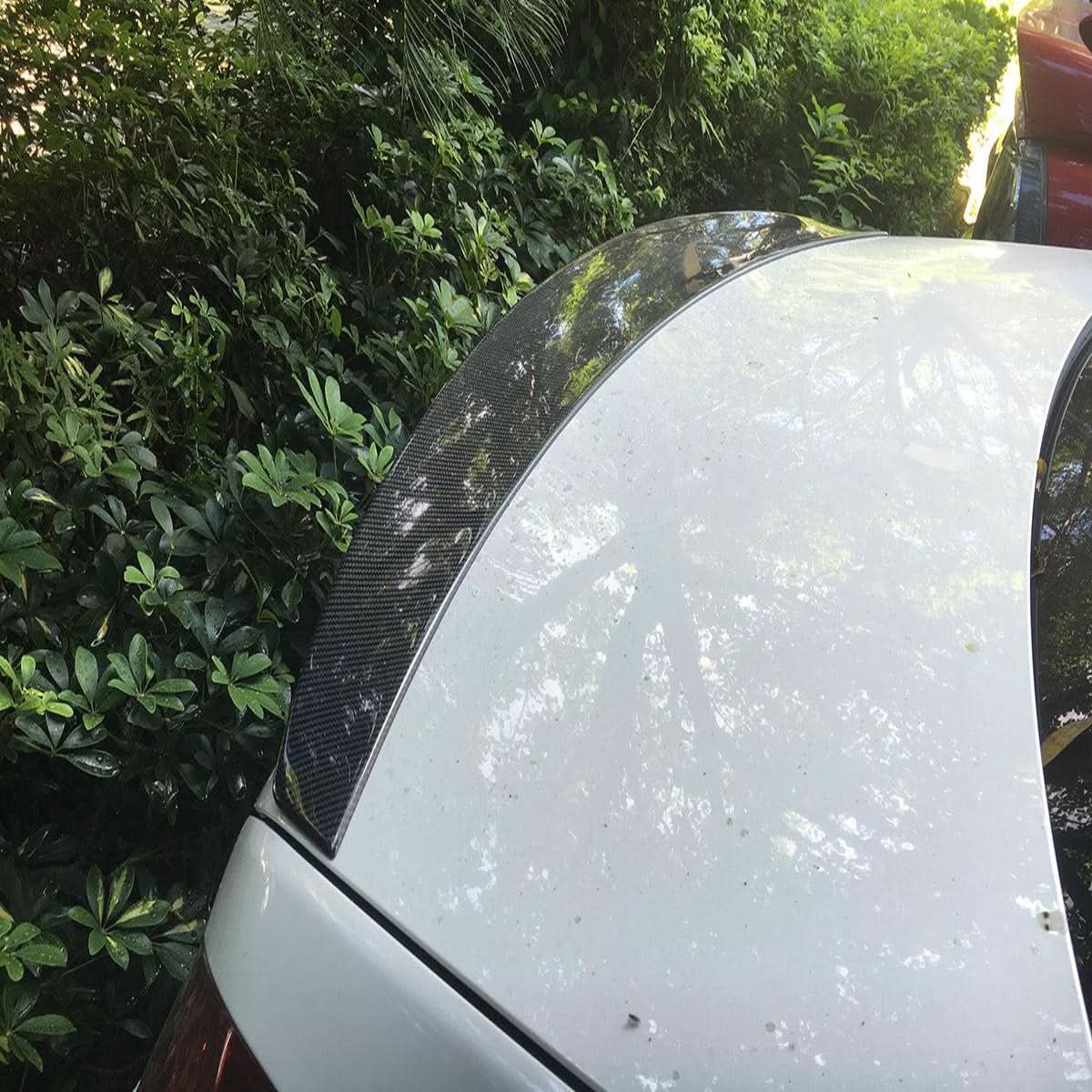 AMG-style carbon fibre boot spoiler for Mercedes-Benz W222 S-Class saloon 2014-2020, enhancing sporty rear look.