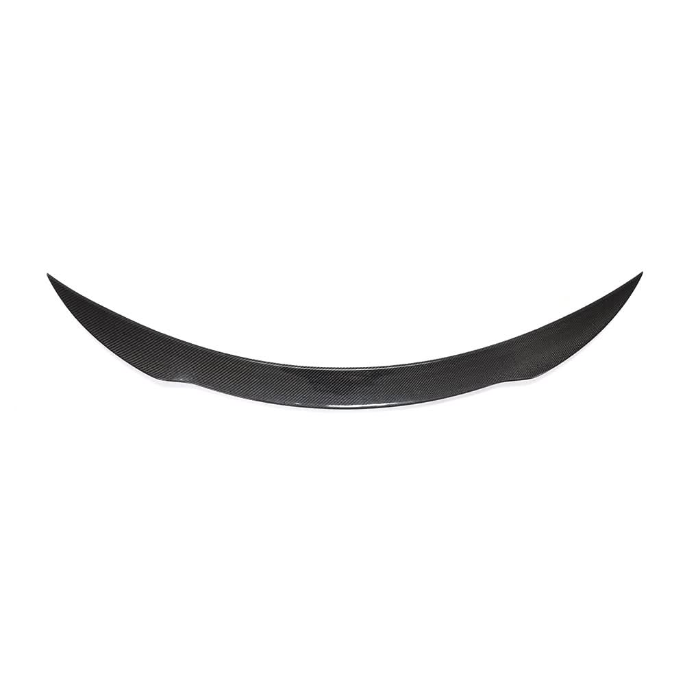 Carbon fibre boot spoiler for Mercedes Benz A205 C Class Convertible, AMG style, enhances aerodynamics and sporty look.
