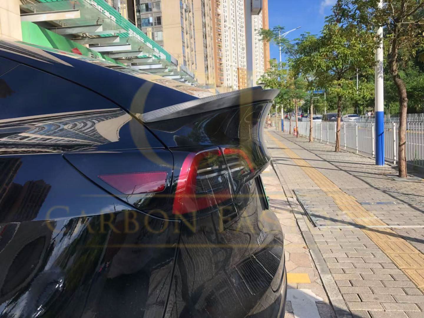 CS Style Pre-Preg Carbon Fibre Rear Spoiler for Tesla Model Y 19-23 - Carbon Factory