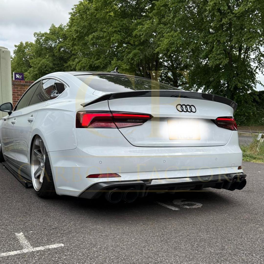 H Style Carbon Fibre Boot Spoiler for Audi B9 A5 S5 RS5 4 Door 17-24 - Carbon Factory