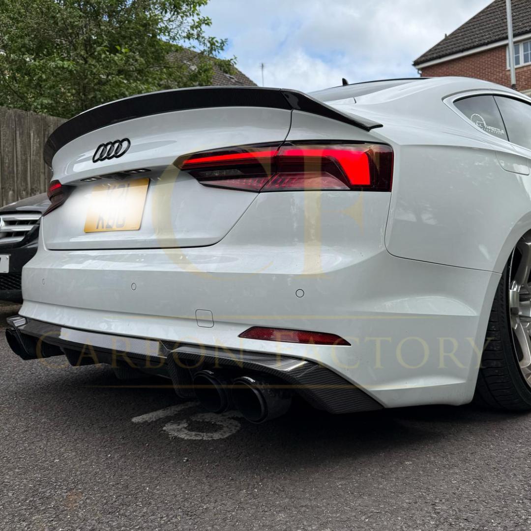 H Style Carbon Fibre Boot Spoiler for Audi B9 A5 S5 RS5 4 Door 17-24 - Carbon Factory