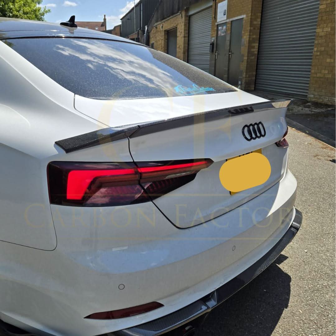H Style Carbon Fibre Boot Spoiler for Audi B9 A5 S5 RS5 4 Door 17-24 - Carbon Factory