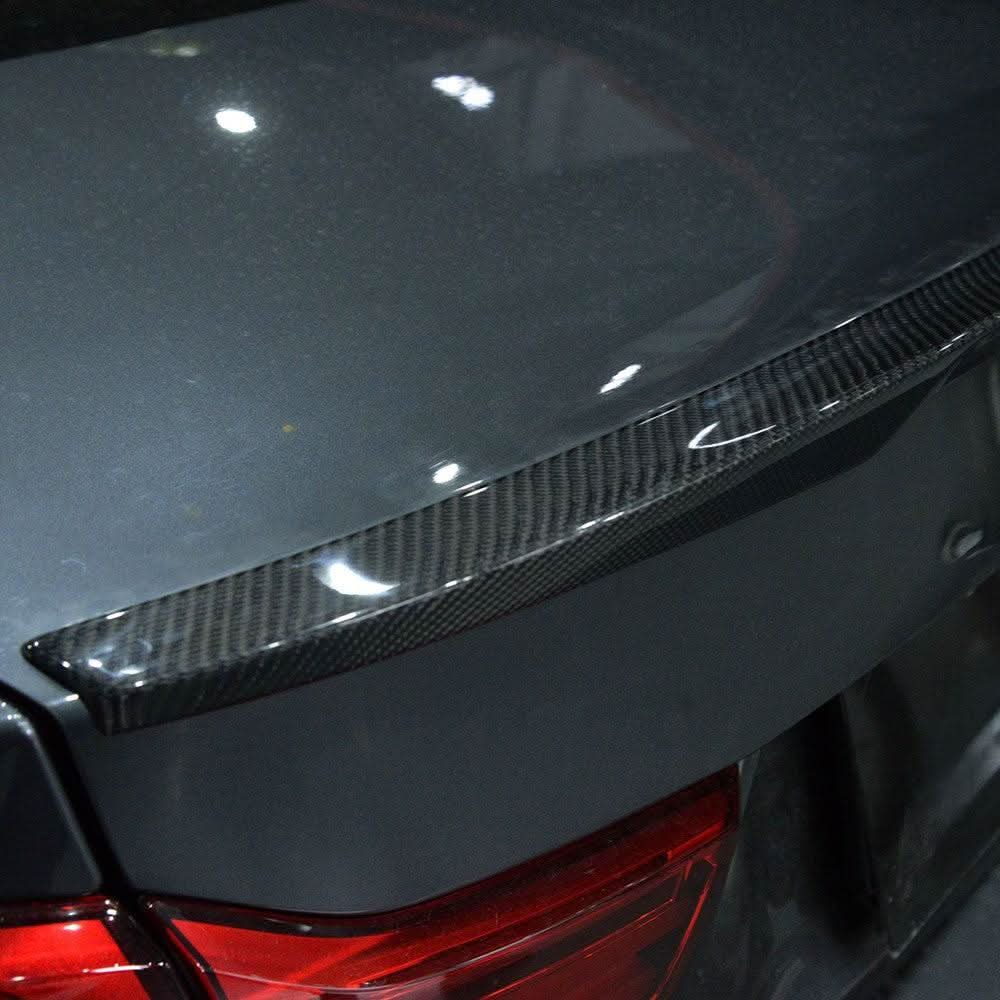 OEM style carbon fibre boot spoiler for BMW 4 Series F36 Gran Coupe 2014-2020, shown on the rear of the vehicle.