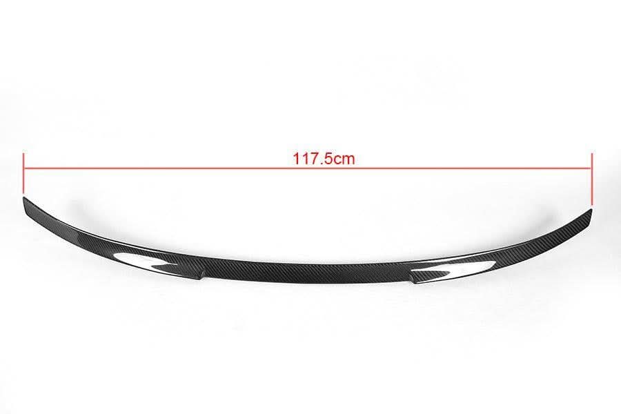 OEM style carbon fibre boot spoiler for BMW 4 Series F36 Gran Coupe 2014-2020, showcasing the sleek, textured carbon fiber finish.