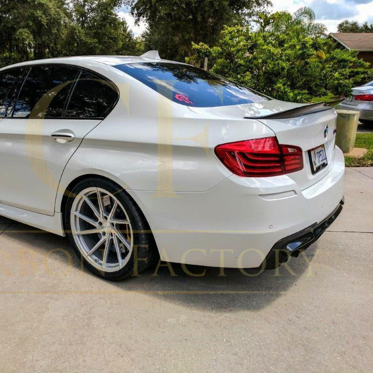 Carbon fibre boot spoiler for BMW 5 Series F10 and M5, featuring sleek, aerodynamic design and high-quality carbon fibre material.