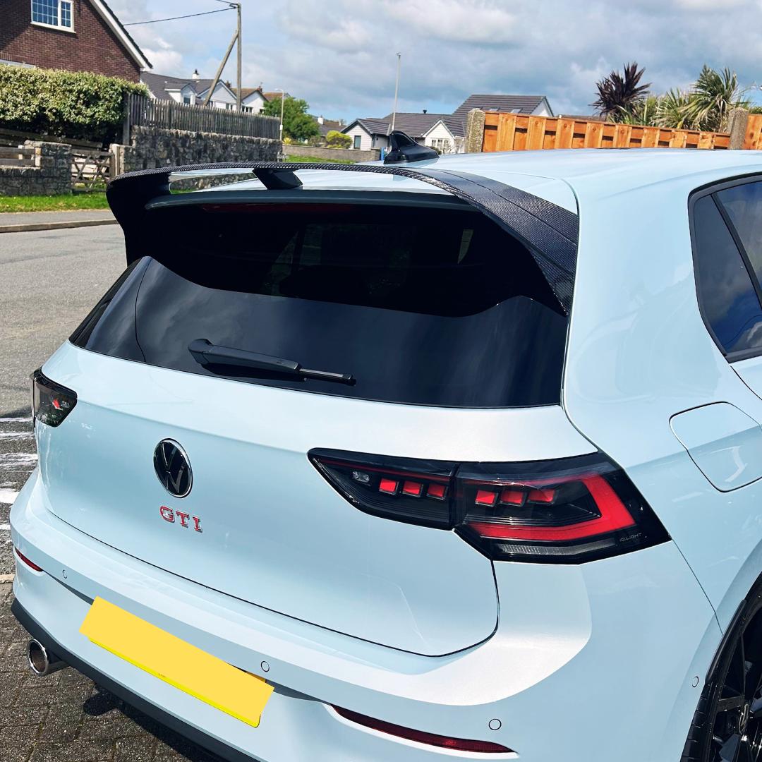 V Style Carbon Fibre Boot Spoiler for VW Golf MK8 inc GTI & R 21-Present - Carbon Factory