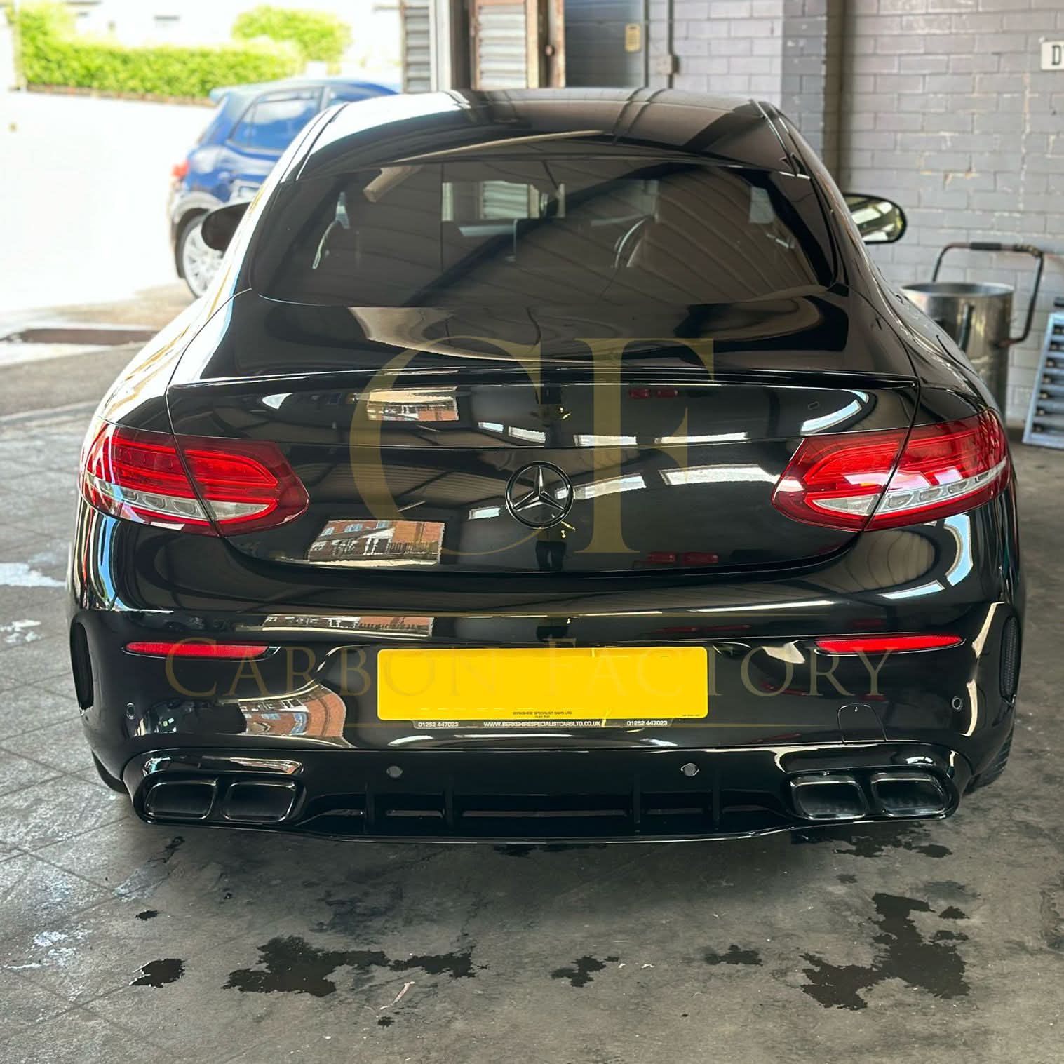 AMG Style Gloss Black Rear Diffuser & Exhaust Tips for Mercedes Benz W205 C Class & C63 Coupe 15-21 - Carbon Factory