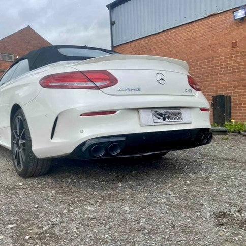 AMG Style Gloss Black Rear Diffuser & Exhaust Tips for Mercedes Benz W205 C Class & C63 Coupe 15-21 - Carbon Factory