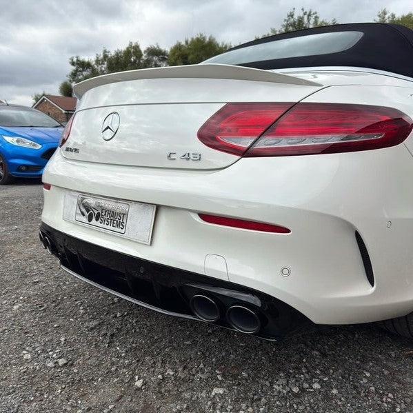 AMG Style Gloss Black Rear Diffuser & Exhaust Tips for Mercedes Benz W205 C Class & C63 Coupe 15-21 - Carbon Factory