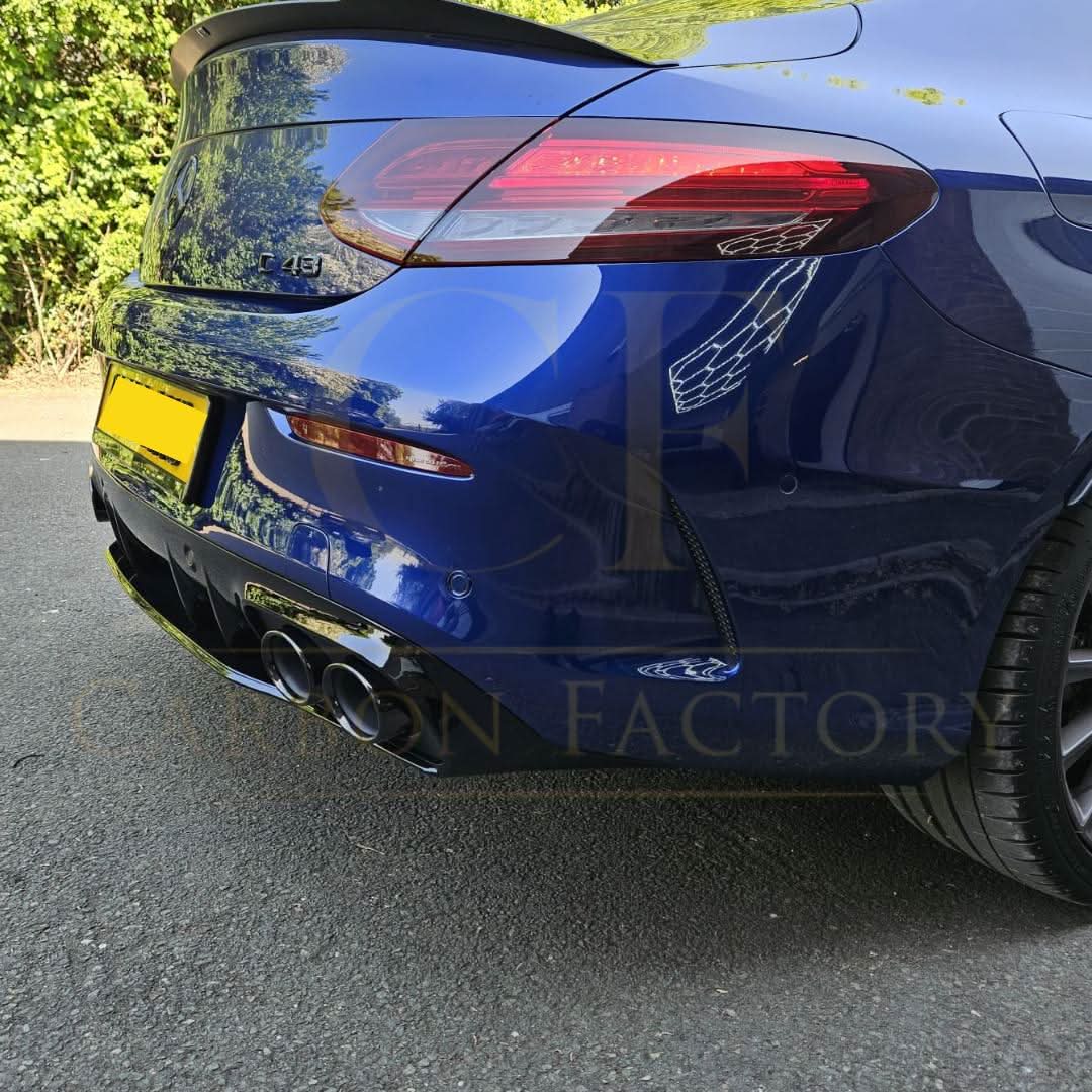 C43 Style Gloss Black Rear Diffuser & Exhaust Tips for Mercedes Benz W205 C Class & C63 Coupe 15-21 - Carbon Factory