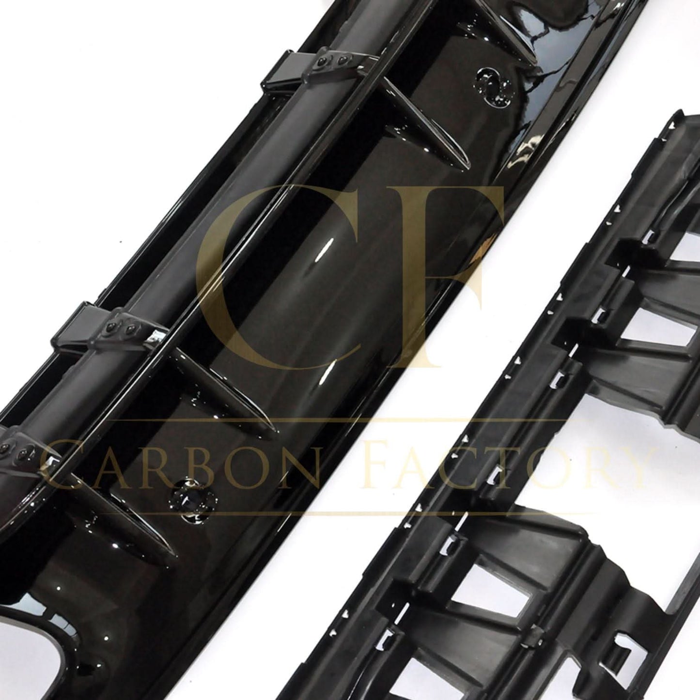 CF Style Gloss Black Rear Diffuser & Exhaust Tips for Mercedes Benz W205 C Class & C63 Saloon & Estate 15-21 - Carbon Factory