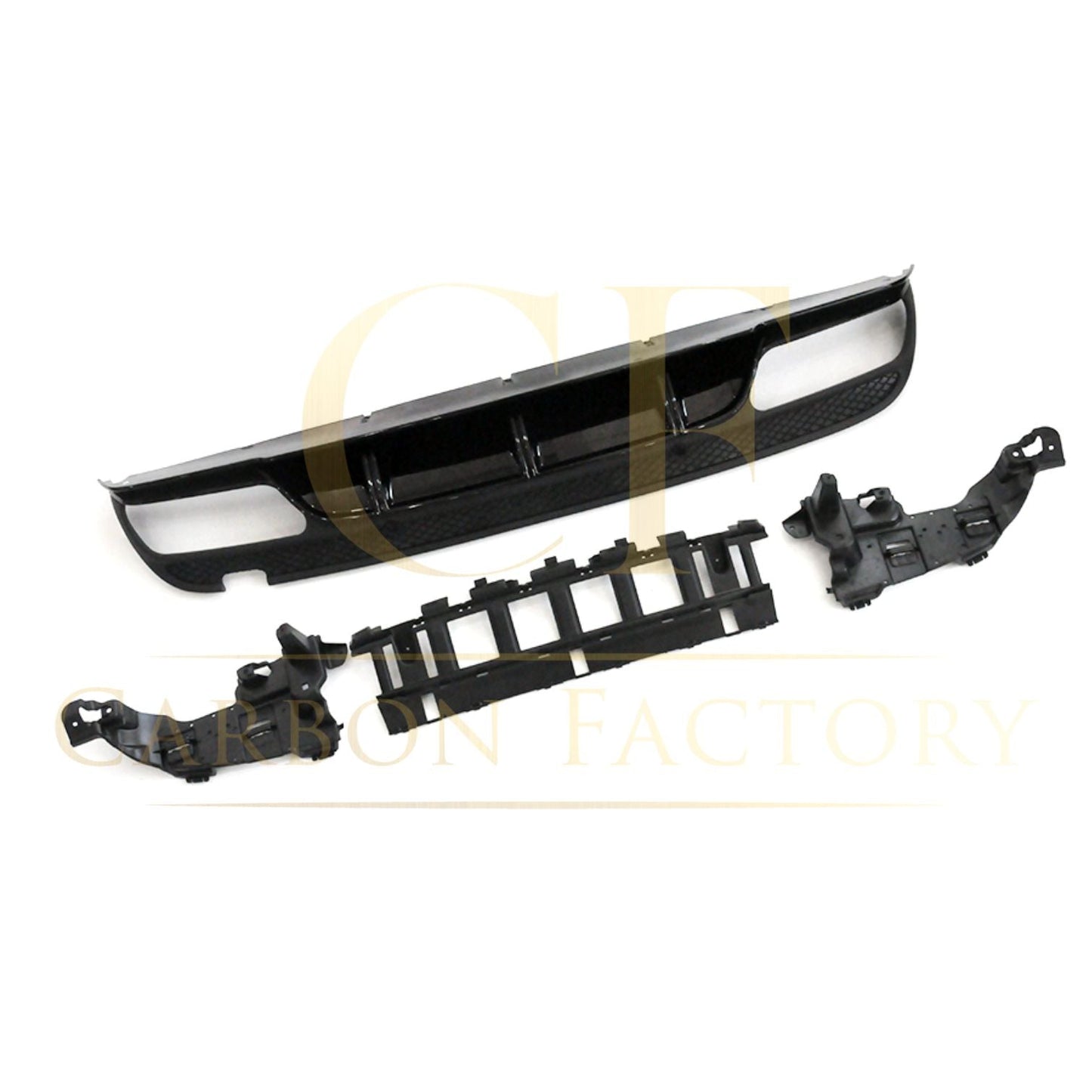ED1 Style Gloss Black Rear Diffuser & Exhaust Tips for Mercedes Benz W205 C Class & C63 Saloon & Estate 15-21 - Carbon Factory