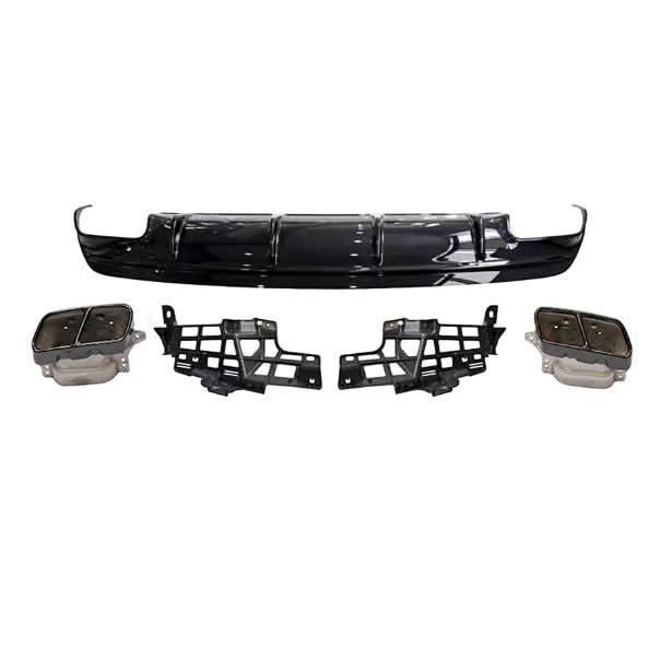 AMG Style Gloss Black Rear Diffuser & Exhaust Tips for Mercedes Benz W117 CLA 16-18 - Carbon Factory