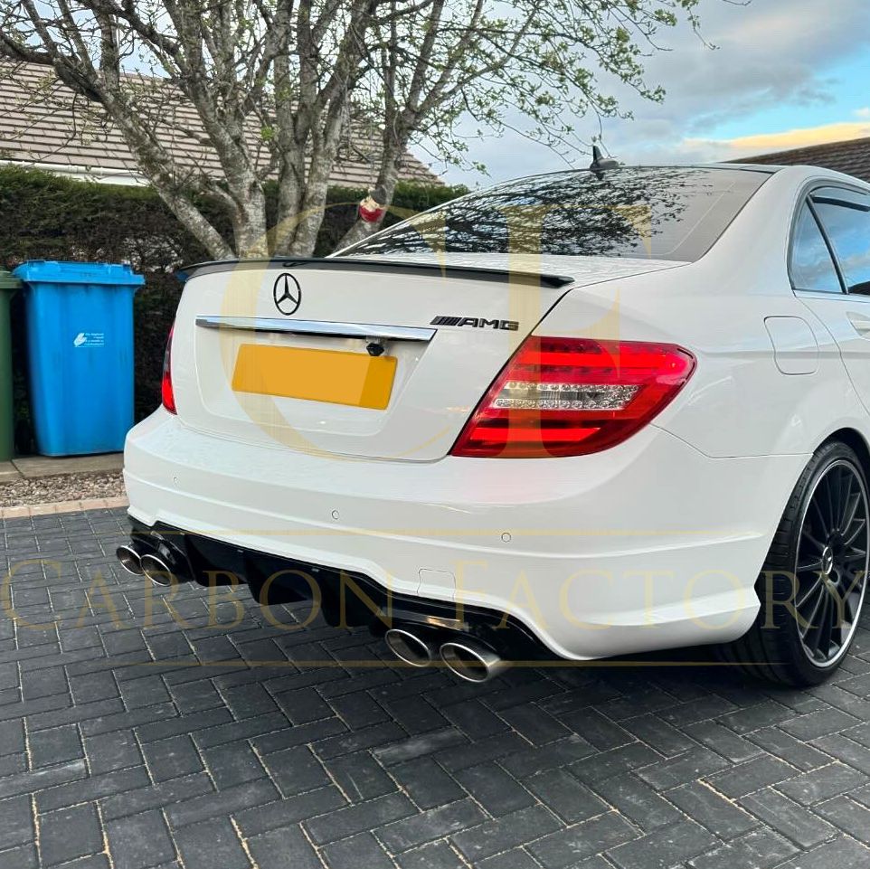 AMG Style Gloss Black Rear Diffuser for Mercedes Benz W204 C Class 12-14 - Carbon Factory