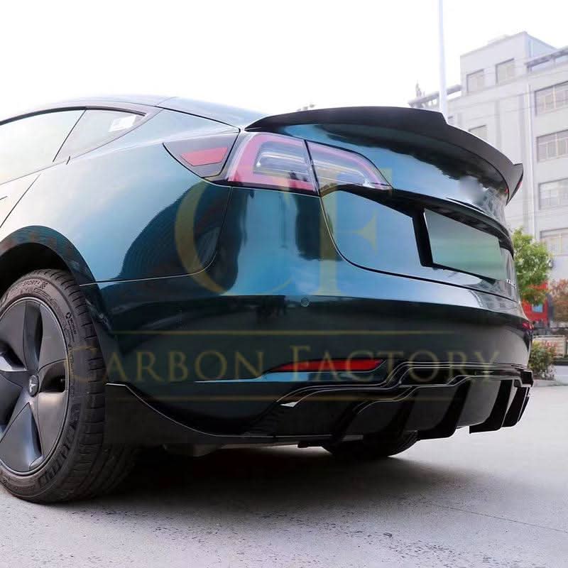 Competition Style Gloss Black Rear Diffuser for Tesla Model 3 16-23 - Carbon Factory