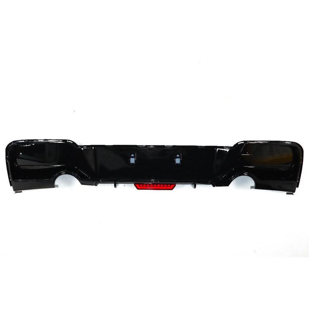 Gloss Black Rear Diffuser Dual Exhaust with LED for BMW F20 1 Series Pre-LCI 12-14 - Carbon Factory
