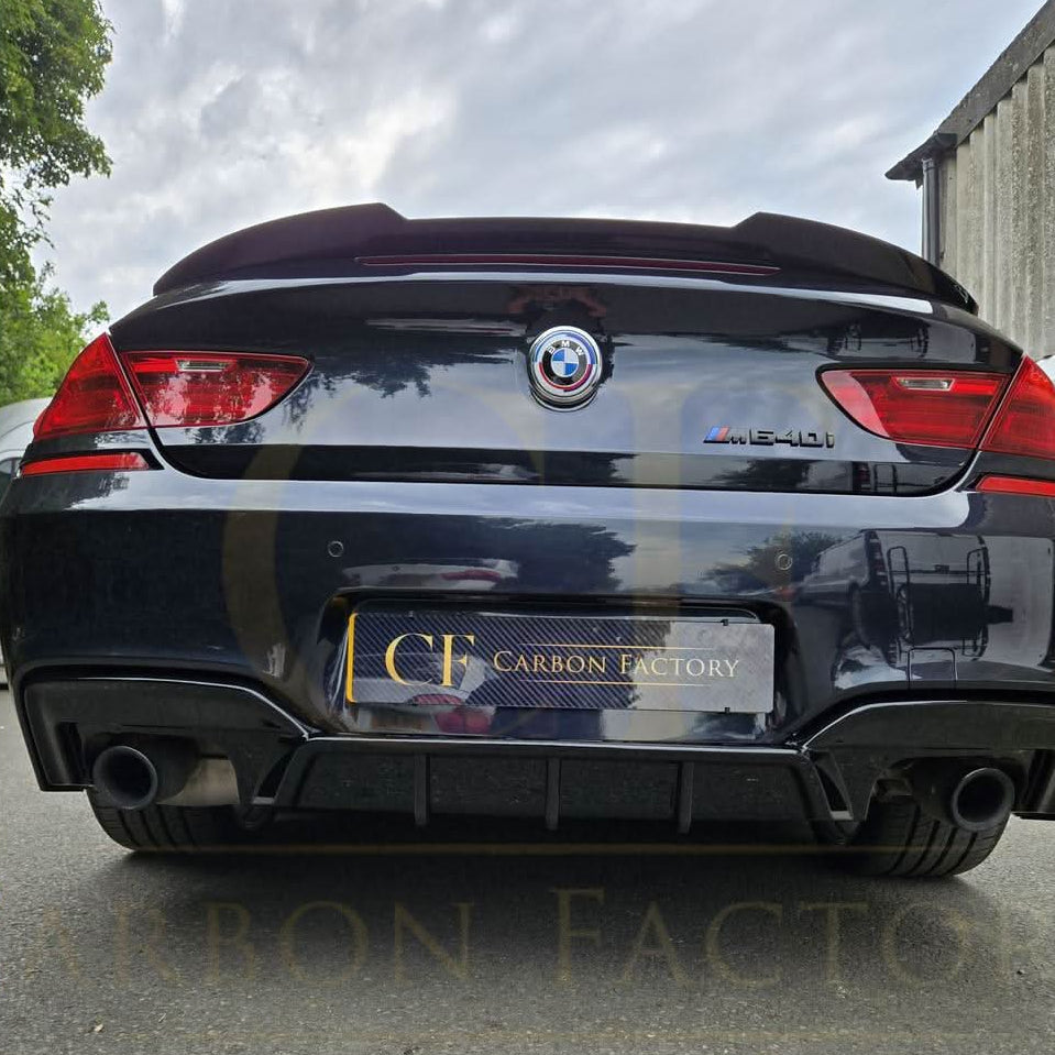 V Style Gloss Black Rear Diffuser Quad Exhaust for BMW 6 Series F06 F12 F13 M Sport 12-17 - Carbon Factory