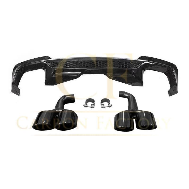 V Style Gloss Black Rear Diffuser with Exhaust Tips for BMW G01 X3 18-21 - Carbon Factory