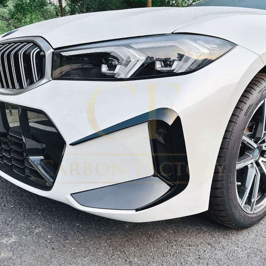 Gloss Black Front Bumper Trims for BMW 3 Series G20 G21 LCI 23-25 - Carbon Factory