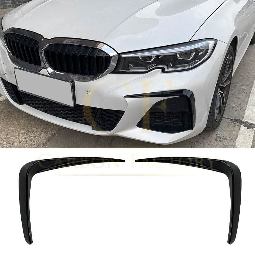 Gloss Black Front Bumper Trims for BMW 3 Series G20 G21 Pre-LCI 19-22 - Carbon Factory