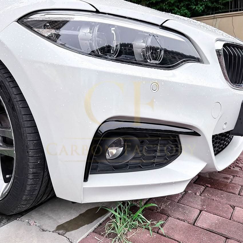 Gloss Black Front Bumper Trims for BMW F22 F23 2 Series 14-20 - Carbon Factory
